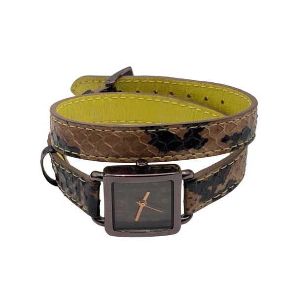 Bracelet Watch 21mm Wrap Around Womens Anne Klein New Battery - Leather Band - Picture 1 of 10